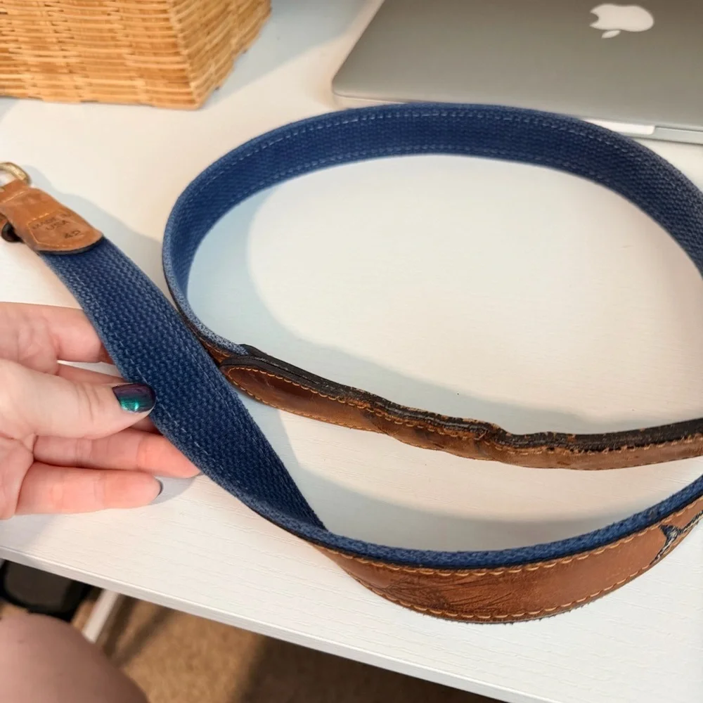 Zep-Pro Marlin Embroidered Leather and Nylon Belt